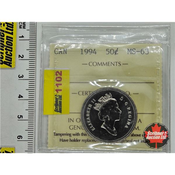 Canada Fifty Cent 1994 : ICCS Cert MS-63