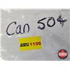 Image 8 : Canada Fifty Cent (106 Coins) : (Five PARTIAL ROLLS) : 1996; 1998; 2000; 2001P; 2001P