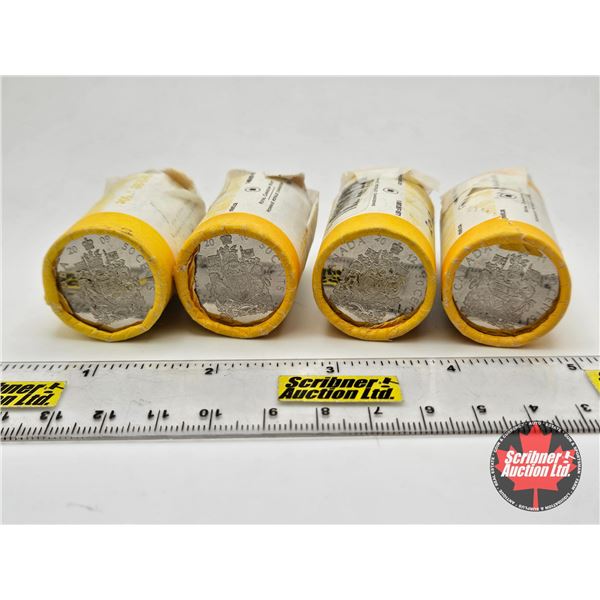 Canada Fifty Cent (84 Coins) : (Four PARTIAL ROLLS) : 2009; 2010; 2011; 2012