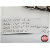 Image 5 : Canada Fifty Cent (81 Coins) : (Four PARTIAL ROLLS) : 2020; 2021; 2021; 2022