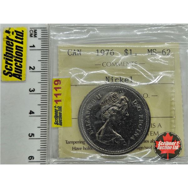Canada One Dollar 1976 "Nickel" : ICCS Cert : MS-62