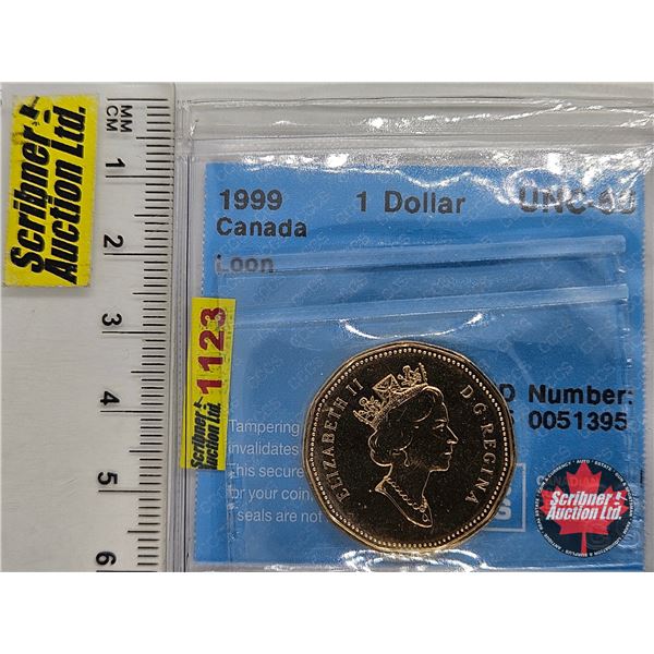 Canada One Dollar 1999 "Loon" : CCCS Cert : UNC-665