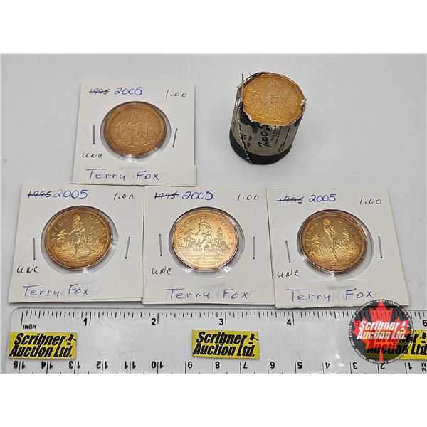 Canada Loonies (Incl. Partial ROLL) (17 Coins) : 2005 "Terry Fox"