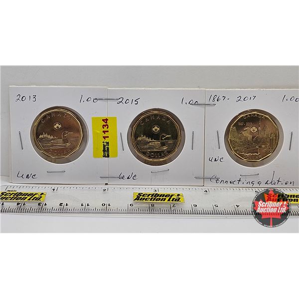 Canada Loonie (3) : 2013; 2015; 1867-2017