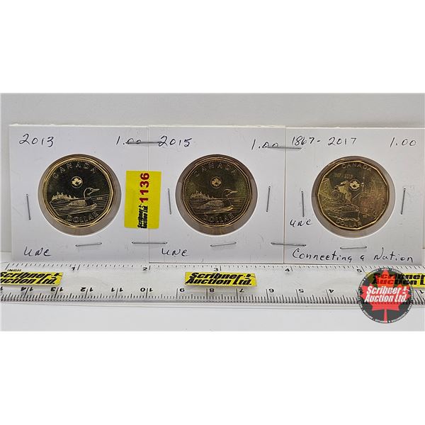 Canada Loonie (3) : 2013; 2015; 1867-2017