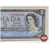Image 3 : Canada $5 Bill 1954 *Replacement : Bouey/Rasminsky # *RX7742320