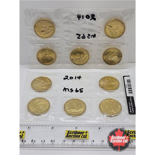 RCM Canada 2014 Lucky Loonie Five-Coin Mint Packs (2) (10 Coins Total)
