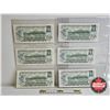 Image 4 : Canada $1 Bills 1973 (6 Sequential) : Crow/Bouey #ECM4267041-046