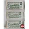 Image 5 : Canada $1 Bills 1973 (6 Sequential) : Crow/Bouey #ECM4267041-046