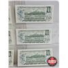 Image 6 : Canada $1 Bills 1973 (6 Sequential) : Crow/Bouey #ECM4267041-046