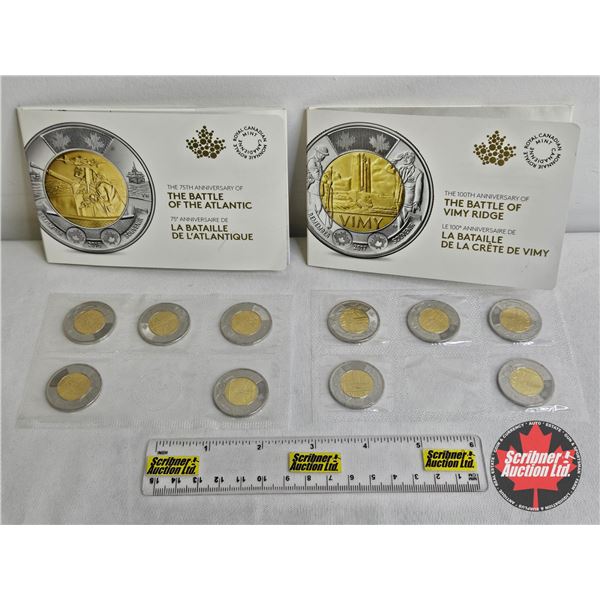 RCM Canada 2016 $2 Circulation Coin (Five Coin Packs x 2) : 75th Anniversary of the Battle of the At
