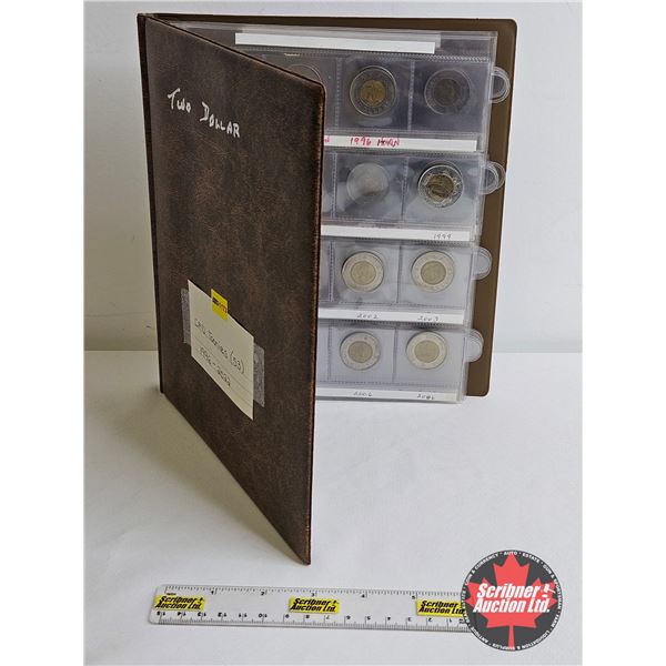 Canada Toonies Collection in Uni-Safe Portfolio (53 Coins) : 1996 - 2002 Variety (Intermittent)