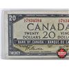 Image 3 : Canada $20 Bill 1954DF "Devil's Face" : Beattie/Coyne #CE7834584
