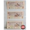 Image 3 : Canada $2 Bills 1986 (6) : Thiessen/Crow : Prefixes (BUW / BUZ / BUV)
