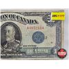 Image 3 : Dominion of Canada $1 Bill : 1923 "Blue Seal" : McCavour/Saunders #A4852444 (Note: Torn & Repaired)