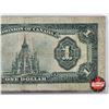 Image 7 : Dominion of Canada $1 Bill : 1923 "Blue Seal" : McCavour/Saunders #A4852444 (Note: Torn & Repaired)