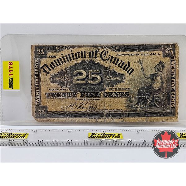 Dominion of Canada 1900 Twenty Five Cent "Shinplaster" : Boville