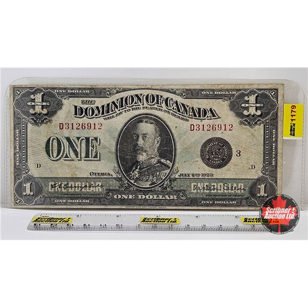 Dominion of Canada $1 Bill : 1923 "Black Seal" : Campbell/Sellar #D3126912