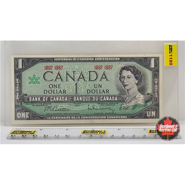 Canada $1 Bill Centennial : Beattie/Rasminsky # 1867 1967