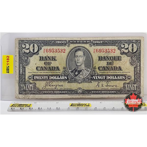 Bank of Canada $20 Bill 1937 : Coyne/Towers #HE6953532