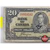 Image 2 : Bank of Canada $20 Bill 1937 : Coyne/Towers #HE6953532
