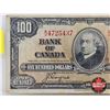 Image 2 : Bank of Canada $100 Bill 1937 : Coyne/Towers #BJ4725437