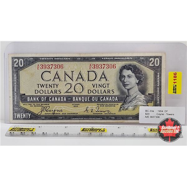 Canada $20 Bill 1954DF "Devil's Face" : Coyne/Towers #AE3937306