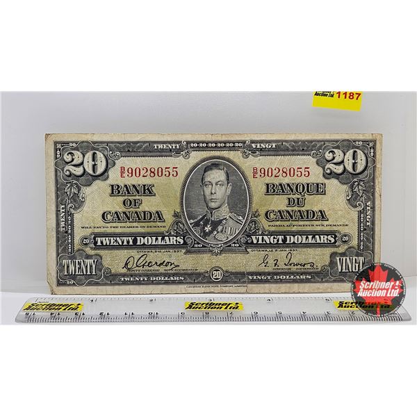 Bank of Canada $20 Bill 1937 : Gordon/Towers #BE9028055