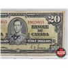 Image 3 : Bank of Canada $20 Bill 1937 : Gordon/Towers #BE9028055
