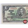 Image 2 : Bank of Canada $1 Bill 1937 : Coyne/Towers #SN8398778 (BCS Cert : Very Fine 20)