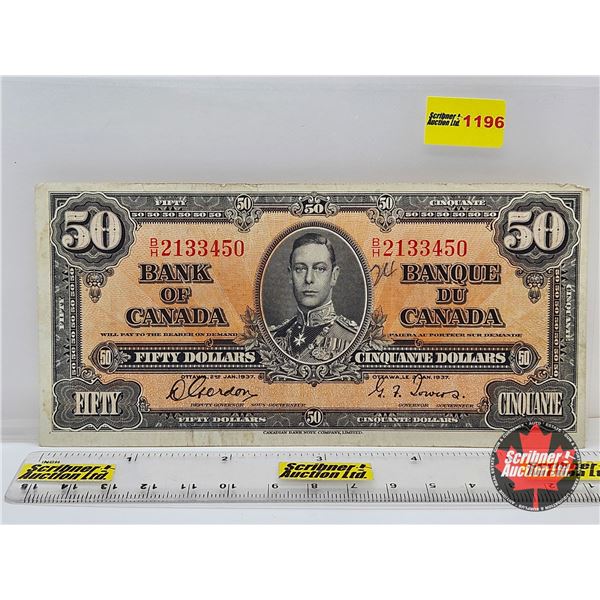 Bank of Canada $50 Bill 1937 : Gordon/Towers #BH2133450