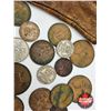 Image 4 : British Coin Collection in Leather Pouch : 1700's ; 1800's ; 1900's (28 Coins total)