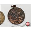 Image 4 : British Coins/Weight (3): - Brass Weight  - 1902 Commemorative Medal King Edward VII Queen Alexandra