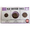 Image 3 : Great Britain Coins (9) :  - 1918 Large Penny - 1931 Half Penny - 1921 Large Penny - 1944 Farthing -