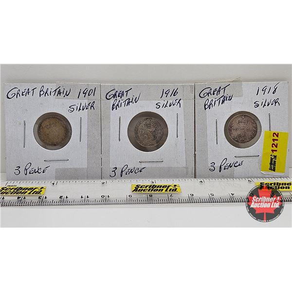 Great Britain Three Pence (3) : 1901; 1916; 1918