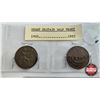Image 4 : United Kingdom Half Penny / One Penny (8) :  - One Penny : 1863; 1927; 1860; 1936; 1915; 1935 - Half