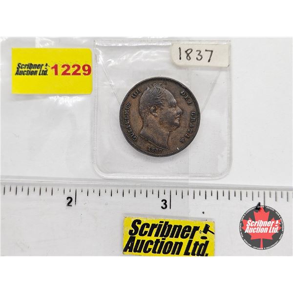 United Kingdom 1837 One Penny : William IV