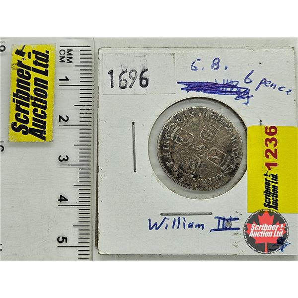 Great Britain Six Pence : 1696 (Silver .925)