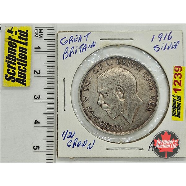 United Kingdom Half Crown : 1916 (Silver .925)