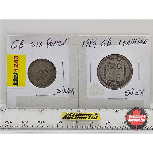 United Kingdom Six Pence (2) : 1889 ; ??
