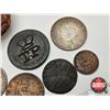 Image 3 : British Coin Collection in Leather Pouch (8 Coins) : 1700's & 1800's