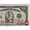 Image 3 : Dominion of Canada Twenty Five Cent "Shinplaster" 1923 : McCavour/Saunders #213903