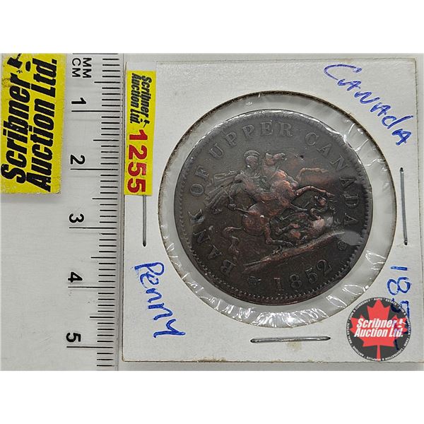 Bank of Upper Canada : One Penny Bank Token 1852