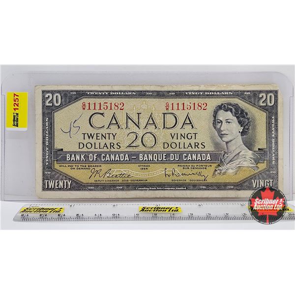 Canada $20 Bill 1954 : Beattie/Rasminsky #GW1115182
