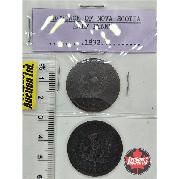 Nova Scotia Half Penny (2): 1823; 1832