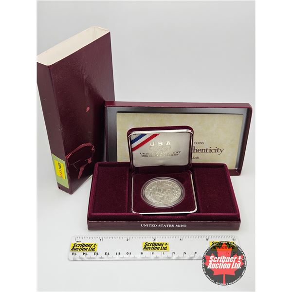 United States Mint 1988 Olympic Coins : One Dollar (COA .900 Silver)