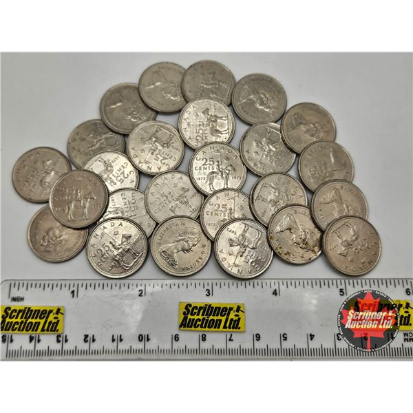Canada Twenty Five Cent 1973 RCMP (25 Coins)