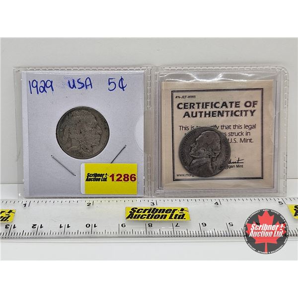 USA Five Cent (2): 1929; 1943