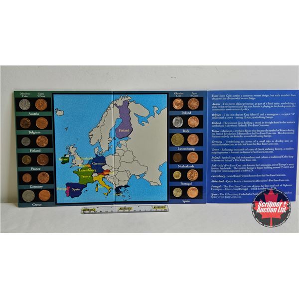 EURO Coin Collection : First Commemorative Mint (24 Coins) in Portfolio Collector Card