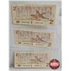 Image 5 : Canada $2 Bills 1974 & 1986 (6) : Variety Signatures / Prefixes